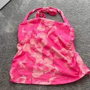 SHEIN Pink Floral Halter Top